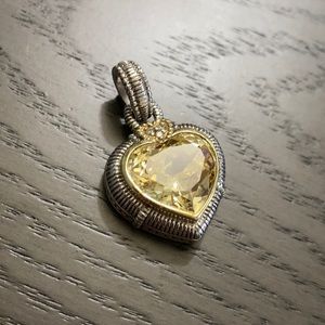 Judith Ripka SS/18kg and Citrine Heart Pendant